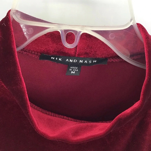 Nick & Nash Sleeveless Stretch Velvet Dress Burgandy Holiday Party Size Medium - Picture 4 of 7